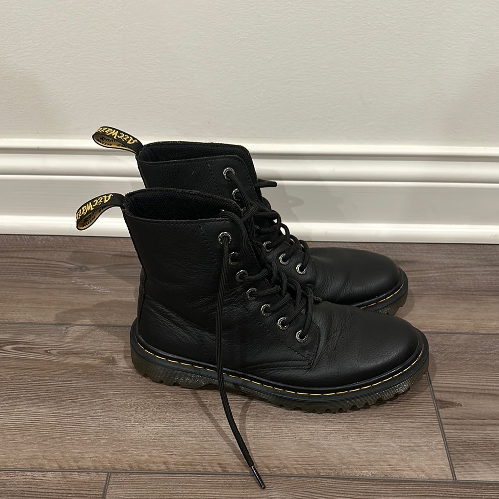 Dr. Martens Black Combat Boots with Chunky Sole